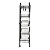 Honey Can Do Black 5-Tier Rolling Storage Cart