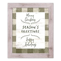 Buffalo Check Holiday Phrases Print in Western White Frame