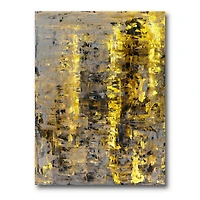 Designart - Yellow Meets Grey Abstract Art II