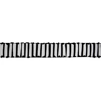 1.5" x 10yd. Black & White Striped with Pom Pom Edge Wired Faux Linen Ribbon by Celebrate It® Halloween