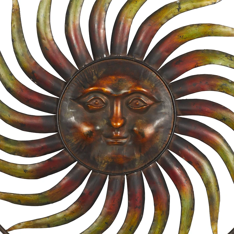Brown Sun Metal Rustic Wall Decor