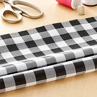 Black Check Cotton Fabric by Loops & Threads™