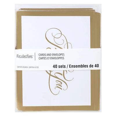 Gold Thank You Cards & Envelopes by Recollections™, 4.25" x 5.5"