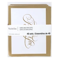 Gold Thank You Cards & Envelopes by Recollections™, 4.25" x 5.5"