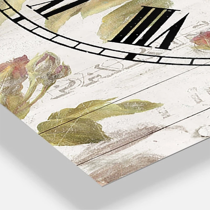 Designart French Roses 3 Panel Farmhouse Wall Clock