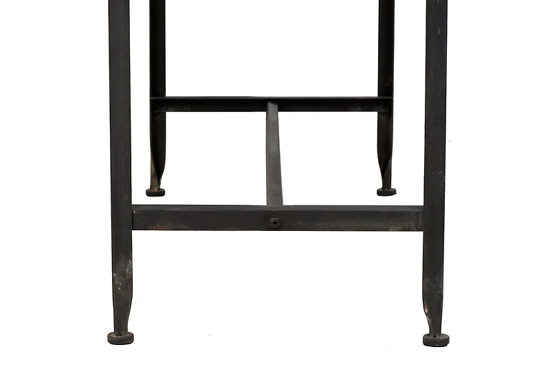 Hello Honey® 36" Rustic Farmhouse Metal Console Table with Solid Wood Top