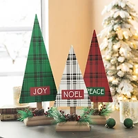 Glitzhome® Christmas Plaid Table Tree Set