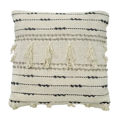 American Art Décor™ Handwoven Cream Boho Moroccan Decorative Throw Pillow