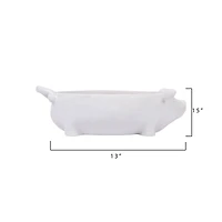 Hello Honey® 12.5" White Ceramic Pig Shaped Bowl