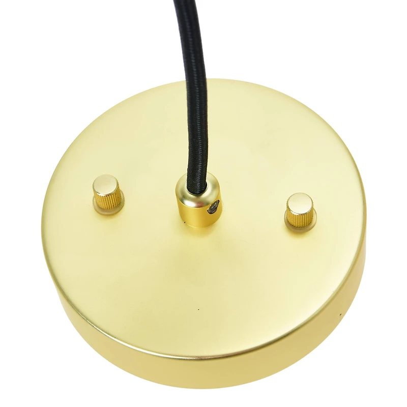 Hello Honey® Smoked Embossed Glass Shade Pendant Lamp with Brass Accents