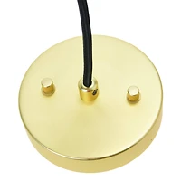 Hello Honey® Smoked Embossed Glass Shade Pendant Lamp with Brass Accents