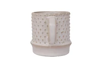 Hello Honey® White Hobnail Pattern Stoneware Mug Set