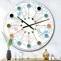 Designart 'Retro Handdrawn Poppies I Mid-Century Modern Wall Clock