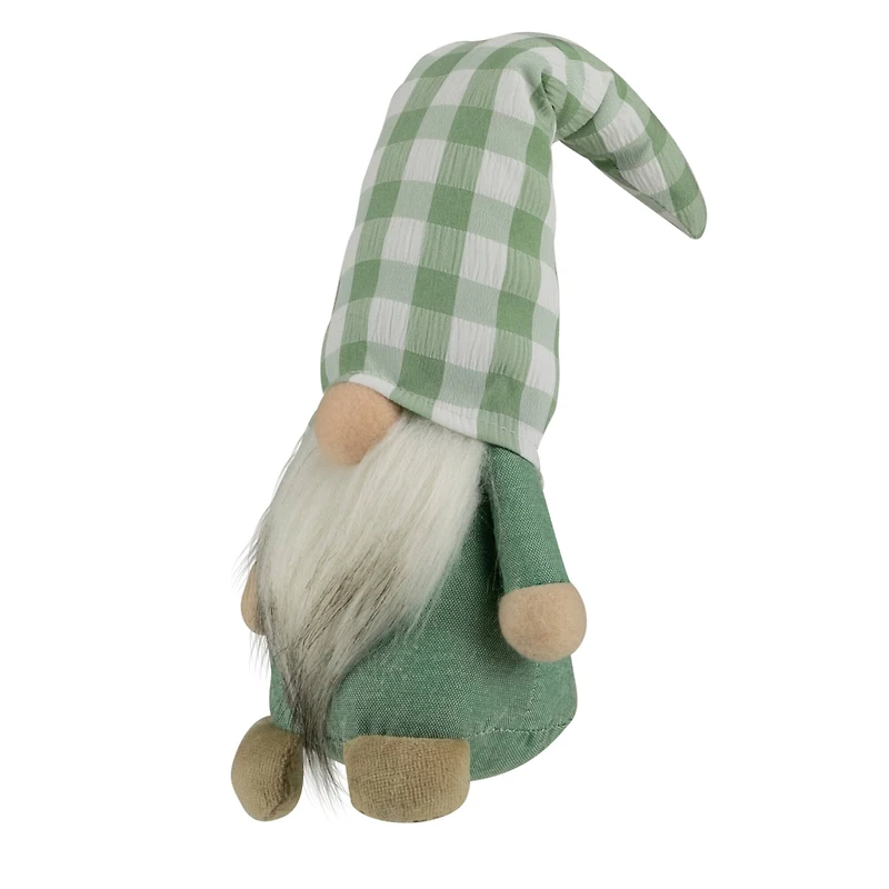 12" Spring Gnome with Green Plaid Hat