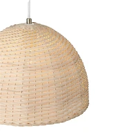Hello Honey® Calypso Natural Metal & Handwoven Wicker Dome Ceiling Light