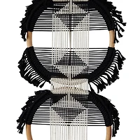 Black Fabric Bohemian Wall Decor, 13" x 1" x 67"