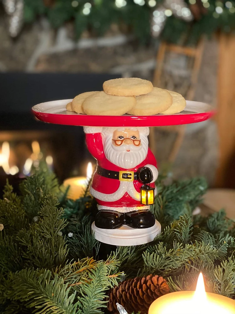 Lit Santa Cake Plate