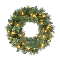 24" Pre-Lit Pine Wreath