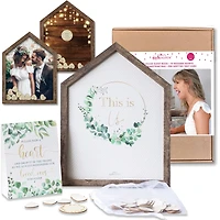 Kate Aspen® Modern Rustic House Shape Wedding Guest Book Alternative