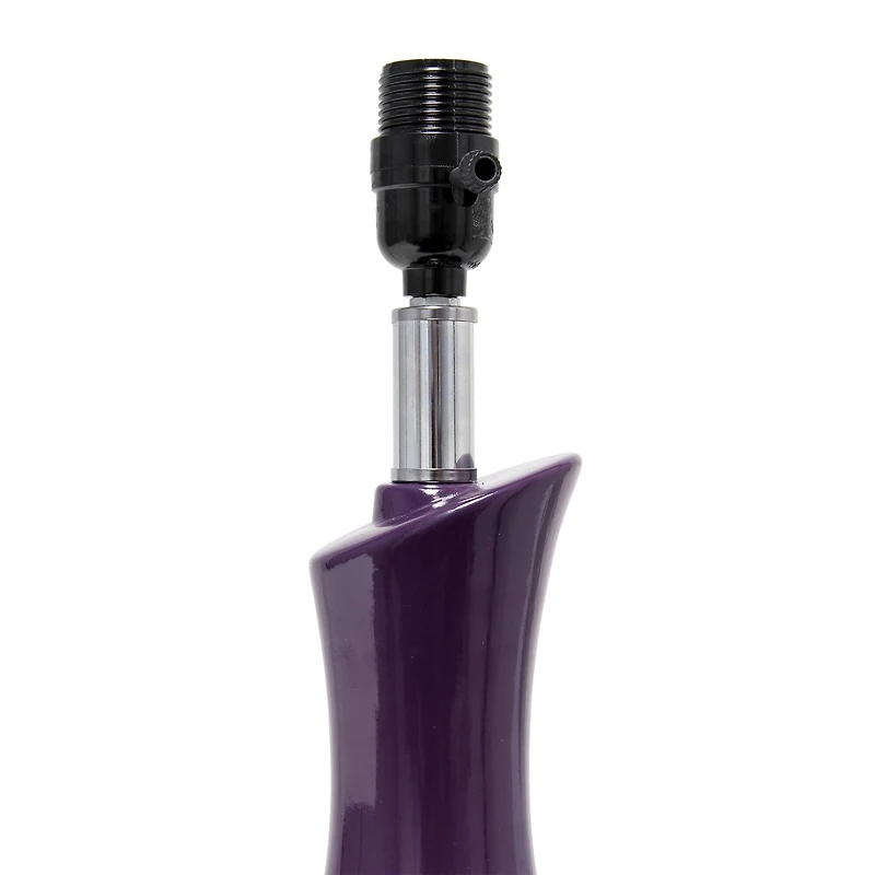 Elegant Designs™ 2.5ft. Curved Purple Ceramic Table Lamp with White Shade