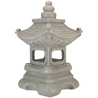 13.5" Dark Gray Pagoda Outdoor Garden Statue