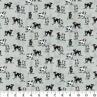 Fabric Traditions Cows on Gray Cotton Fabric