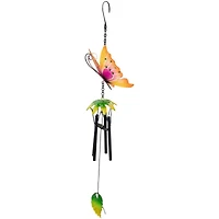 19" Orange Metal Butterfly Outdoor Garden Windchime
