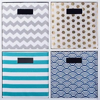 DII® 11" Nautical Blue Waves Cube Storage Bin