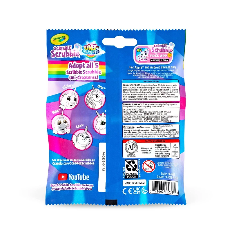 Assorted Crayola® Scribble Scrubbie® Uni-Creature, 1pc.