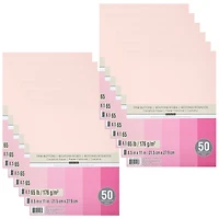 12 Packs: 50 ct. (600 total) Pink Buttons 8.5" x 11" Cardstock Paper by Recollections™