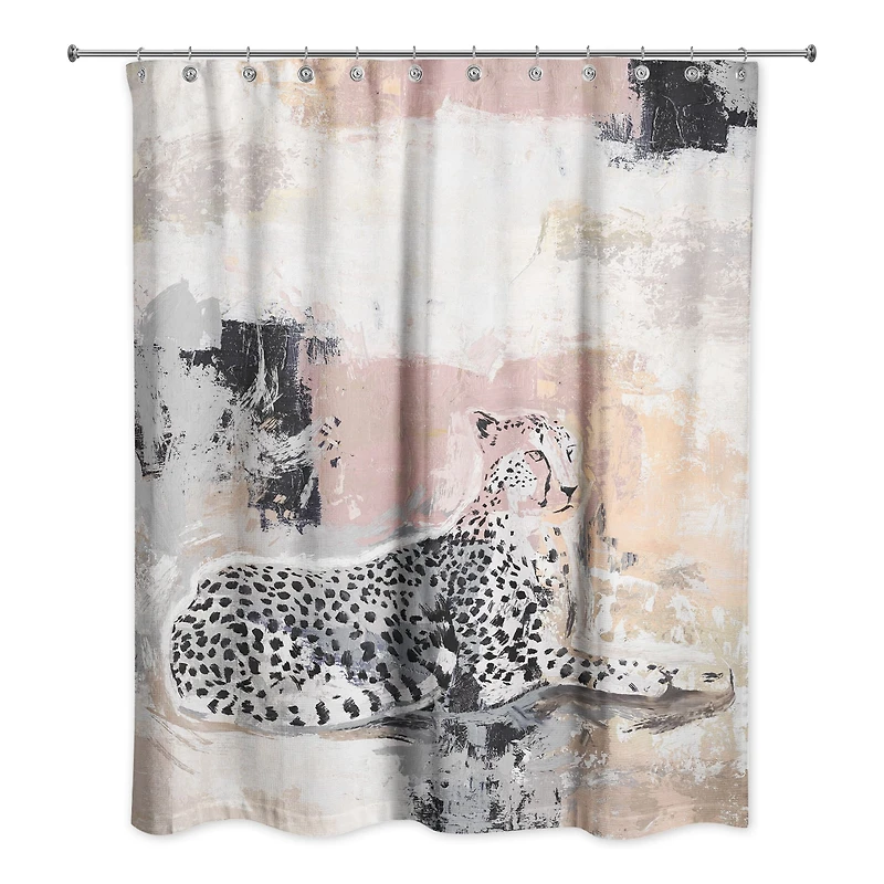 Jungle Cat Abstract I 71" x 74" Shower Curtain
