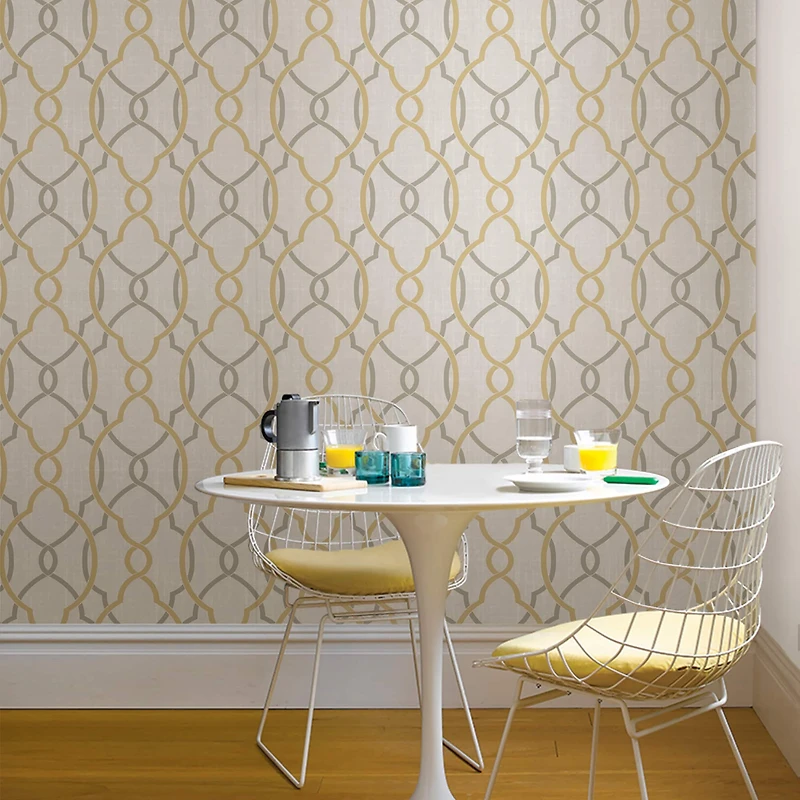 NuWallpaper Sausalito Taupe & Yellow Peel & Stick Wallpaper