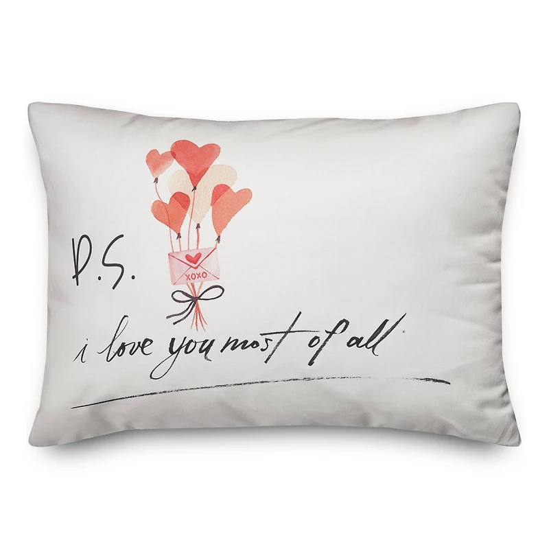 Valentines Balloons 14" x 20" Throw Pillow