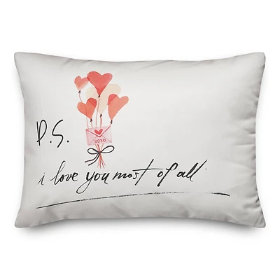 Valentines Balloons 14" x 20" Throw Pillow