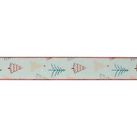 Christmas Tree Print Wired Ribbon 2 set.