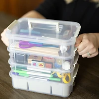 Everything Mary Four Tray Plastic Storage Organizer