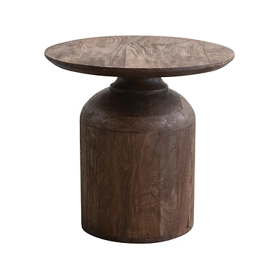 Hello Honey® 19.5" Brown Stained Finish Mango Wood Side Table