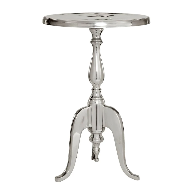 22'' Silver Aluminum Traditional Accent Table