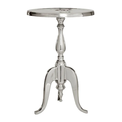 22'' Silver Aluminum Traditional Accent Table