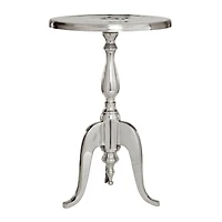 22'' Silver Aluminum Traditional Accent Table