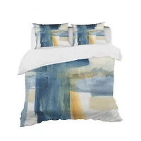 Designart 'Indigo Panel VI' Geometric Bedding Set