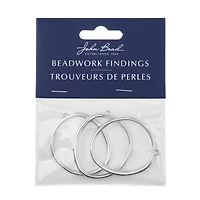 John Bead 40mm Silver Organic Circle Beadwork Pendants, 3ct.