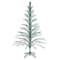 6ft. Pre-Lit Green Cascade Twig Artificial Christmas Tree, Green Lights