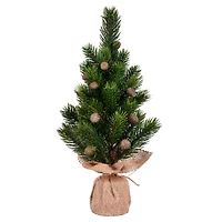 15" Unlit Spruce Sapling Artificial Christmas Tree Set