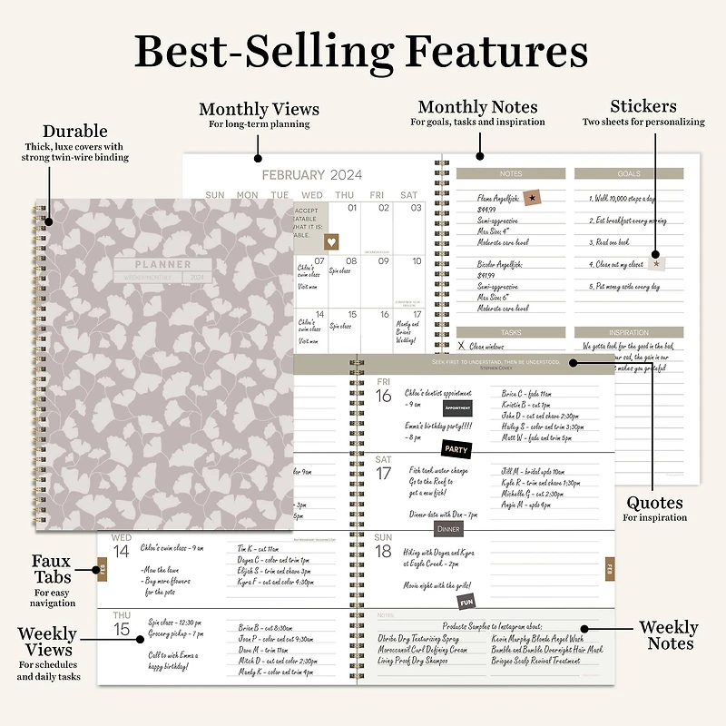 TF Publishing 2024 Tranquil Floral Large Planner