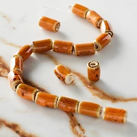 Orange Ceramic Tube Beads, 10mm by Bead Landing™