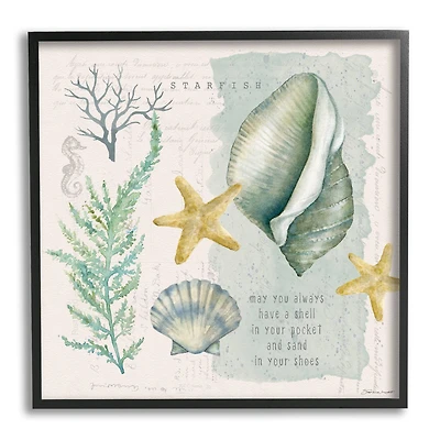 Stupell Industries Shell in Pocket Sand In Shoes Beach Quote Framed Wall Art