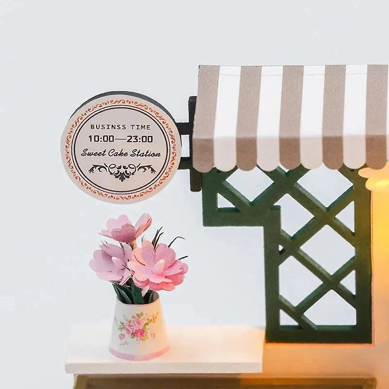 Wizardi Dessert Café Miniature Dollhouse Roombox Kit