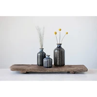 Hello Honey® Embossed Stoneware Vase with Reactive Glaze Finish Set