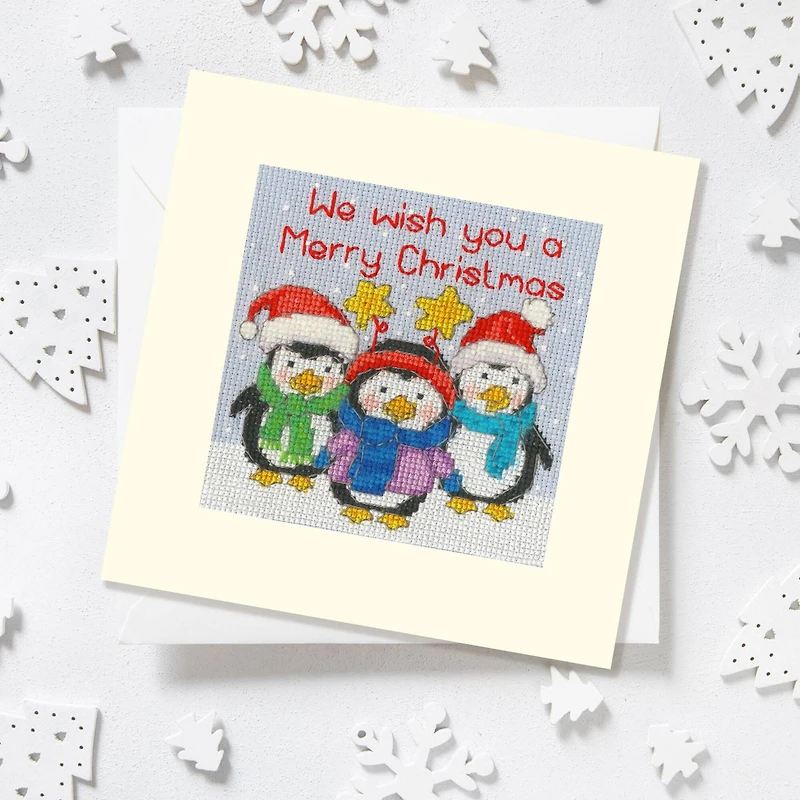 Bothy Threads Penguin Pals Counted Cross Stitch Christmas Card Kit